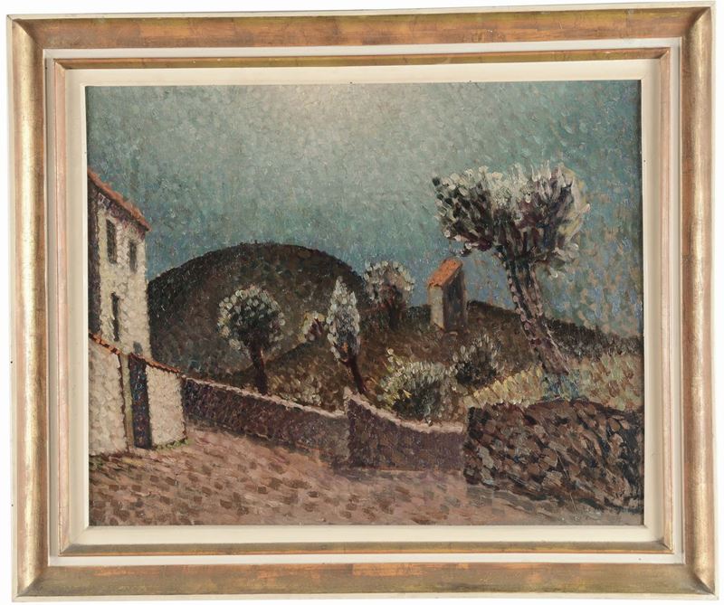 Emanuele Rambaldi (1903-1968) Paesaggio in controluce, 1922  - Auction 19th and 20th Century Paintings - Cambi Casa d'Aste