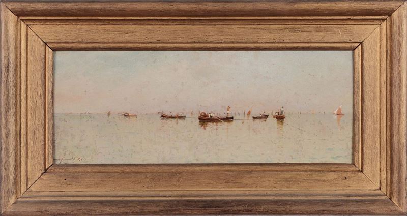 Carlo Bixio (1865-1895) Pescatori in laguna  - Auction 19th and 20th Century Paintings - Cambi Casa d'Aste