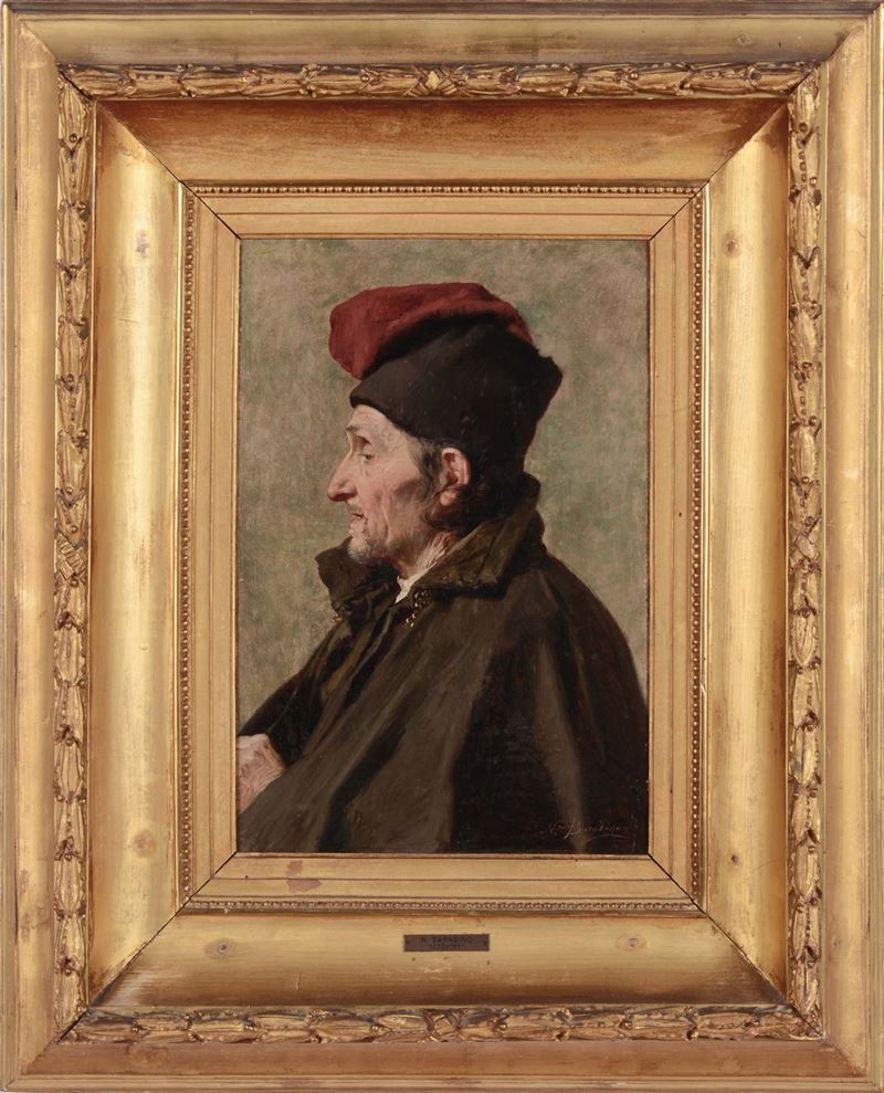 Nicolo Barabino (1832-1891) Vecchio pescatore  - Asta Dipinti del XIX e XX secolo - Cambi Casa d'Aste