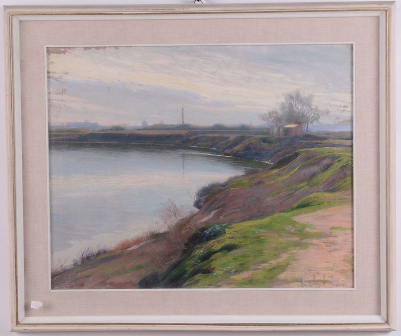 Mario Agrifoglio (1877-1972) Mattino sul Tevere  - Auction OnLine Auction 7-2013 - Cambi Casa d'Aste