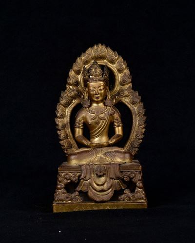 Amitayus in Bronzo Dorato, Cina, Dinastia Qing, Epoca Qianlong (1736-1795)