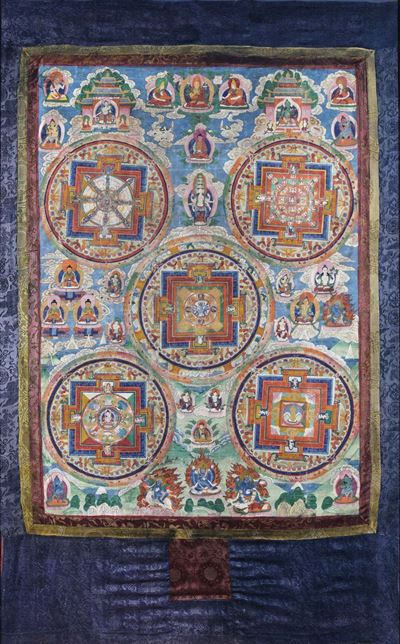 Tanka con Cinque Medaglioni, Tibet, XVIII Secolo