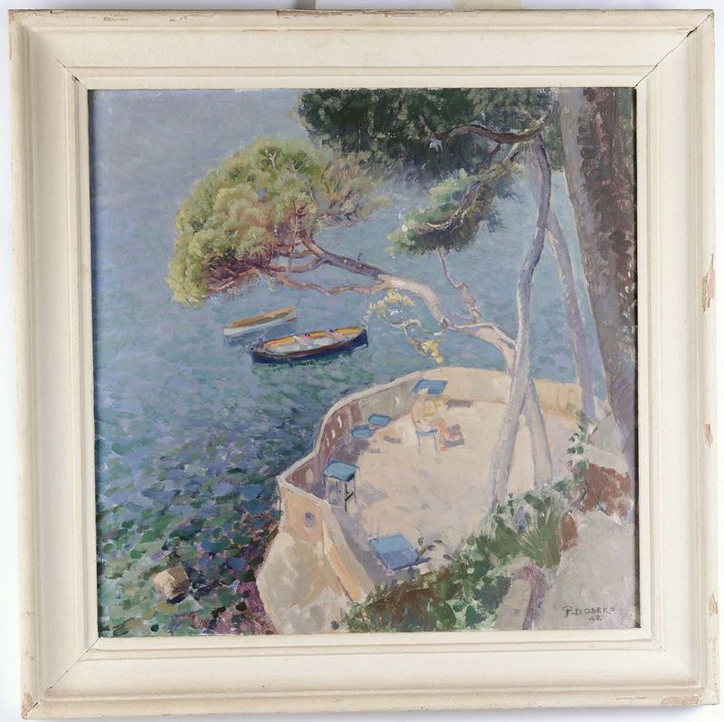Pietro Dodero (1882-1967) Marina ligure, 1942  - Asta Dipinti del XIX e XX secolo - Cambi Casa d'Aste