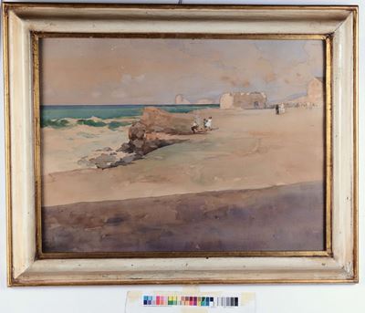 Arturo De Luca (1885-1971)spiaggia con Figure