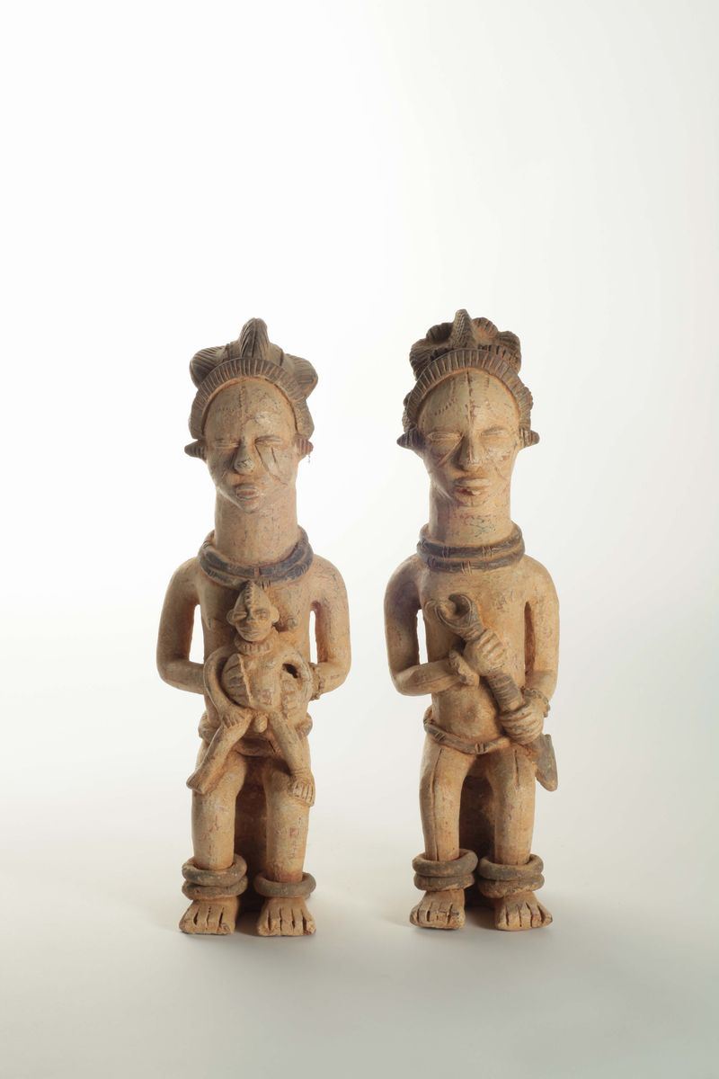 Coppia di statue da altare IGBO (Nigeria)  - Asta Arte Africana - Cambi Casa d'Aste