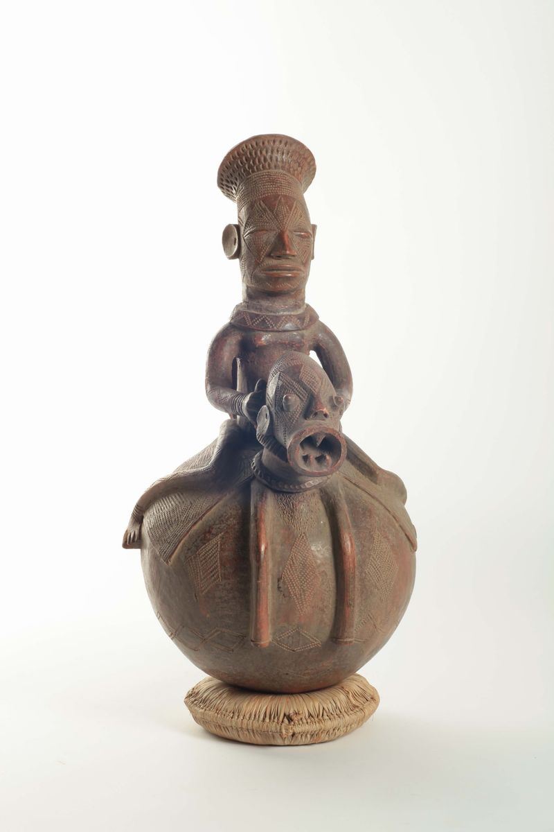 Vaso rituale MANGBETU (Rep. Democratica del Congo)  - Asta Arte Africana - Cambi Casa d'Aste
