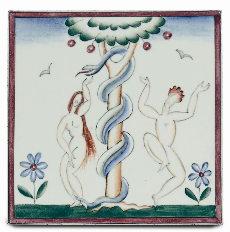 Gio Ponti - Richard Ginori - San Cristoforo Adamo ed Eva  - Asta Arti Decorative del XX secolo - Cambi Casa d'Aste