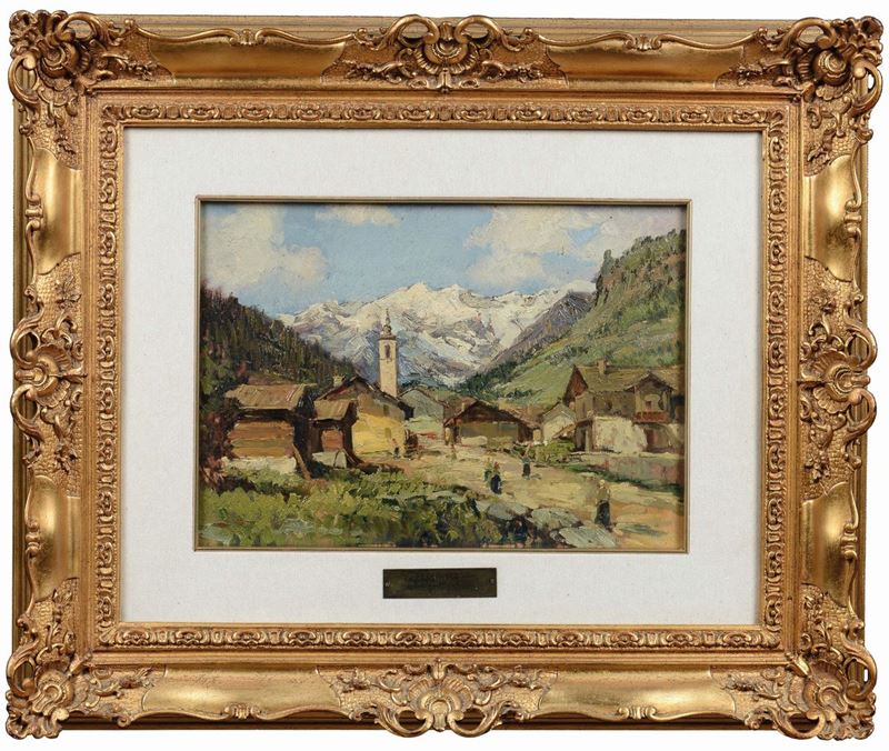 Filiberto Petiti (1845-1924), attribuito a Paesaggio alpino  - Asta Dipinti del XIX e XX secolo - Cambi Casa d'Aste