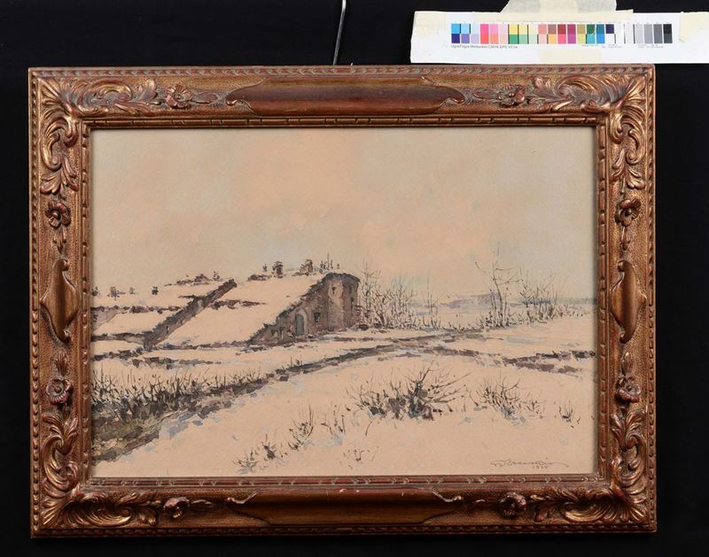 Giovan Battista Zaccaria (1902-1966) nverno in Val d’Ossola  - Asta Dipinti del XIX e XX secolo - Cambi Casa d'Aste