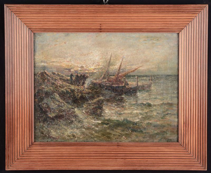 Rinaldo Saporiti (1840-1913) Marina  - Auction 19th and 20th Century Paintings - Cambi Casa d'Aste