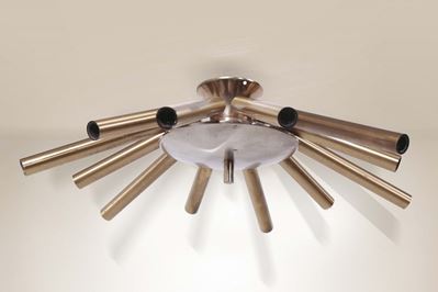 Lampadario in Ottone Lucido