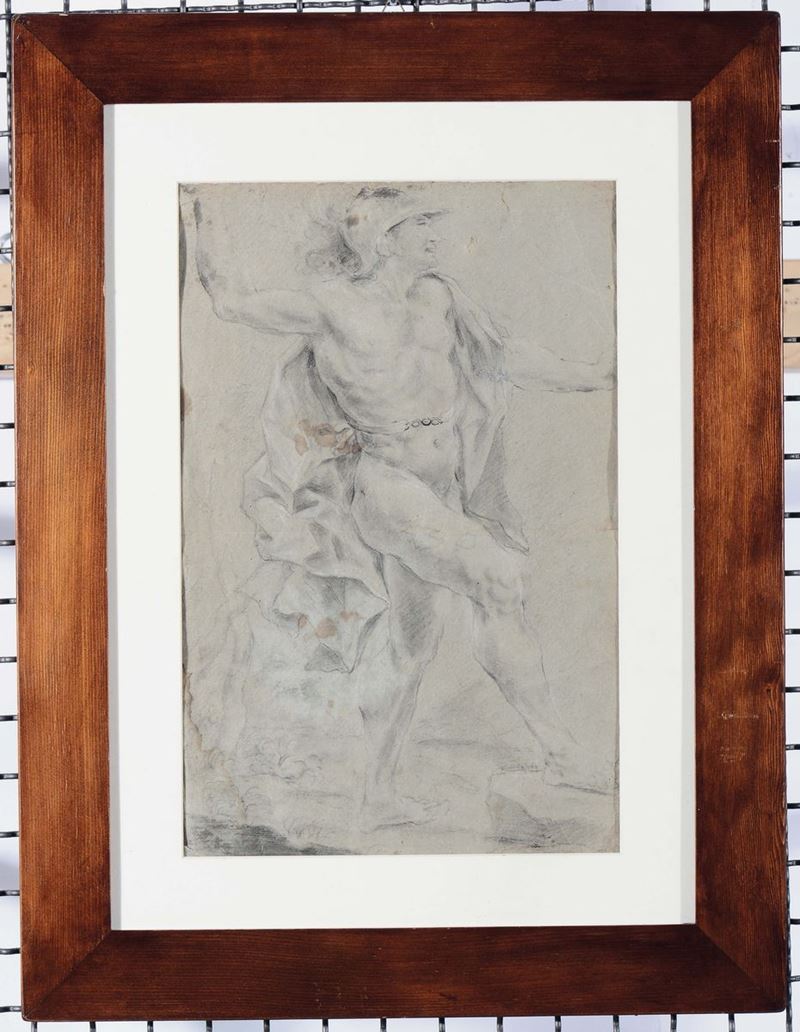 Aureliano Milani (Bologna 1675 - 1749), nei modi di Recto: Guerriero Verso: Studi di mani  - Auction Fine Drawings - I - Cambi Casa d'Aste