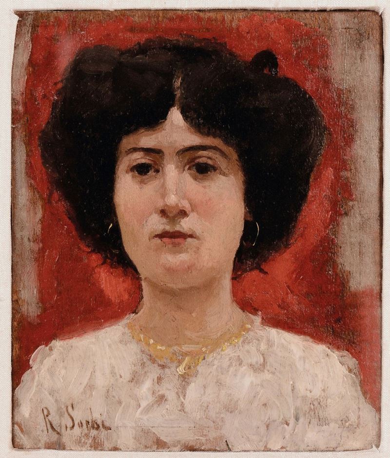 Raffaello Sorbi (1844-1931) Ritratto femminile  - Asta Dipinti del XIX e XX secolo - Cambi Casa d'Aste