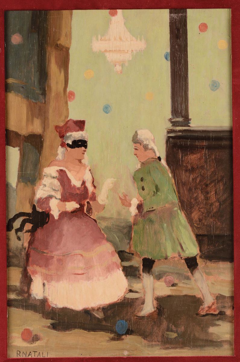 Renato Natali (1883-1979) Scena in costume  - Asta Dipinti del XIX e XX secolo - Cambi Casa d'Aste