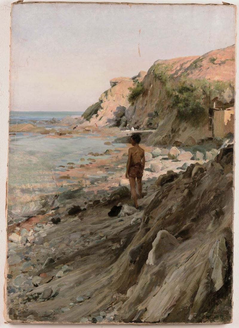 Ruggero Focardi (1864-1934) Marina a Castiglioncello  - Asta Dipinti del XIX e XX secolo - Cambi Casa d'Aste