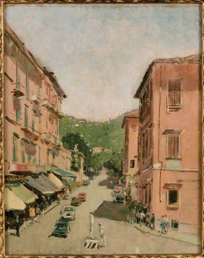 Francesco Cangiullo (1884-1977)veduta di Montecatini Terme, 1950