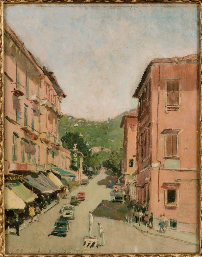 Francesco Cangiullo (1884-1977) Veduta di Montecatini Terme, 1950  - Auction 19th and 20th Century Paintings - Cambi Casa d'Aste