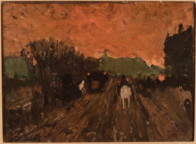 Mosè Bianchi (1840-1904), Attribuito Aveduta di Milano