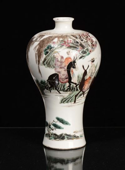 Vaso Meiping in Porcellana Famiglia Rosa, Cina XVIII Secolo