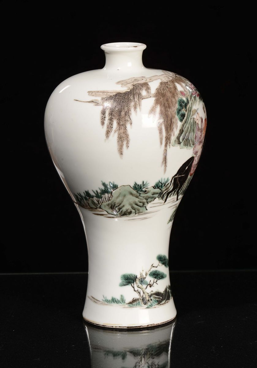 Vaso Meiping in Porcellana Famiglia Rosa, Cina XVIII Secolo