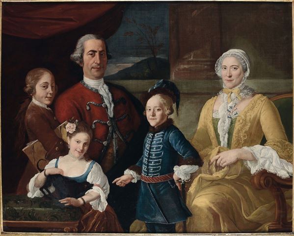 Sebastiano Ceccarini (Fano 1702-1783), ambito di Ritratto di famiglia