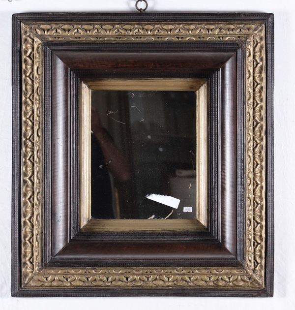 Cornice con specchio in stile fiammingo, XVIII secolo