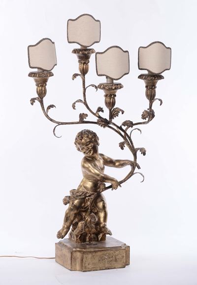 Putto in Legno Intagliato e Dorato, Fine XVIII Secolo