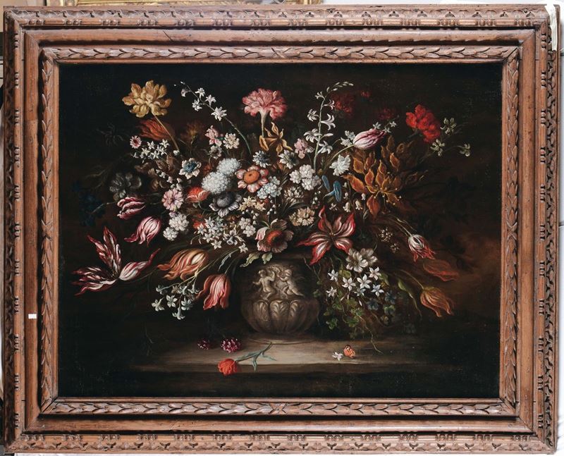 Scuola Toscana del XVII secolo Natura morta con fiori  - Auction Old Masters Paintings - II - Cambi Casa d'Aste