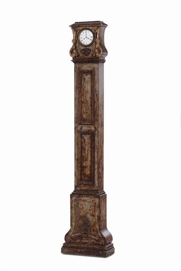Orologio a torre con cassa laccata, XIX secolo