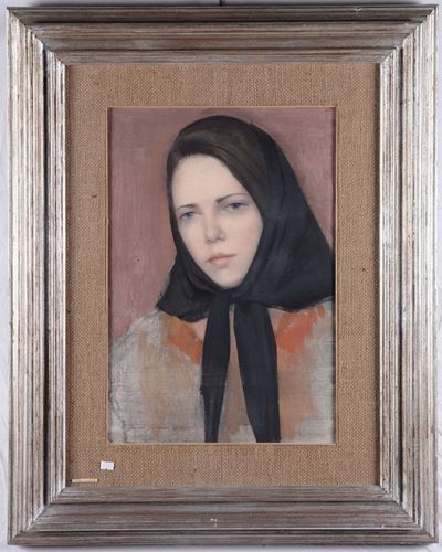 Romano Stefanelli (1931)ritratto Femminile con Fazzoletto
