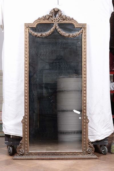 Specchiera in Legno Intagliato, Francia XIX Secolo