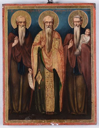Icona Raffigurante Santi, XIX Secolo