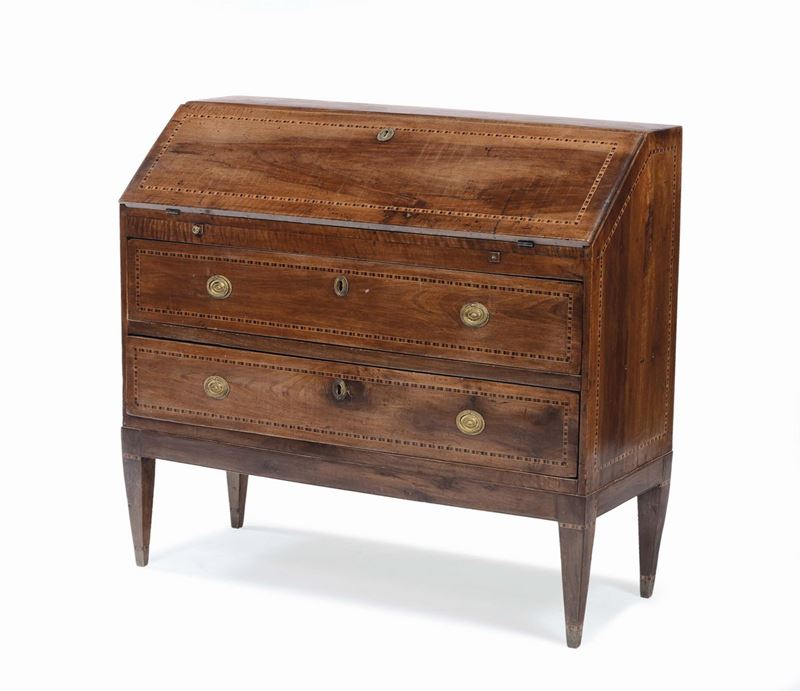 Ribalta Luigi XVI lastronata e filettata, XVIII secolo  - Asta Arredi e Oggetti d'Arte da Importanti Collezioni Private - Cambi Casa d'Aste