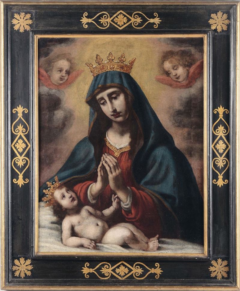 Scuola Spagnola del XVIII secolo Madonna con Bambino  - Auction Furnishings and Works of Art from Important Private Collections - Cambi Casa d'Aste