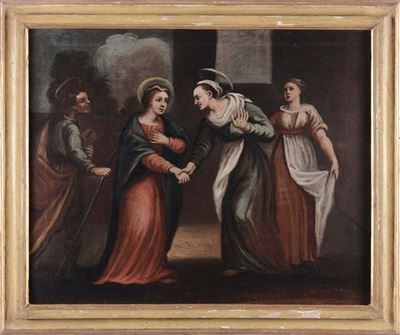 Scuola Toscana del XVIII Secoloannunciazione Scena con Santi