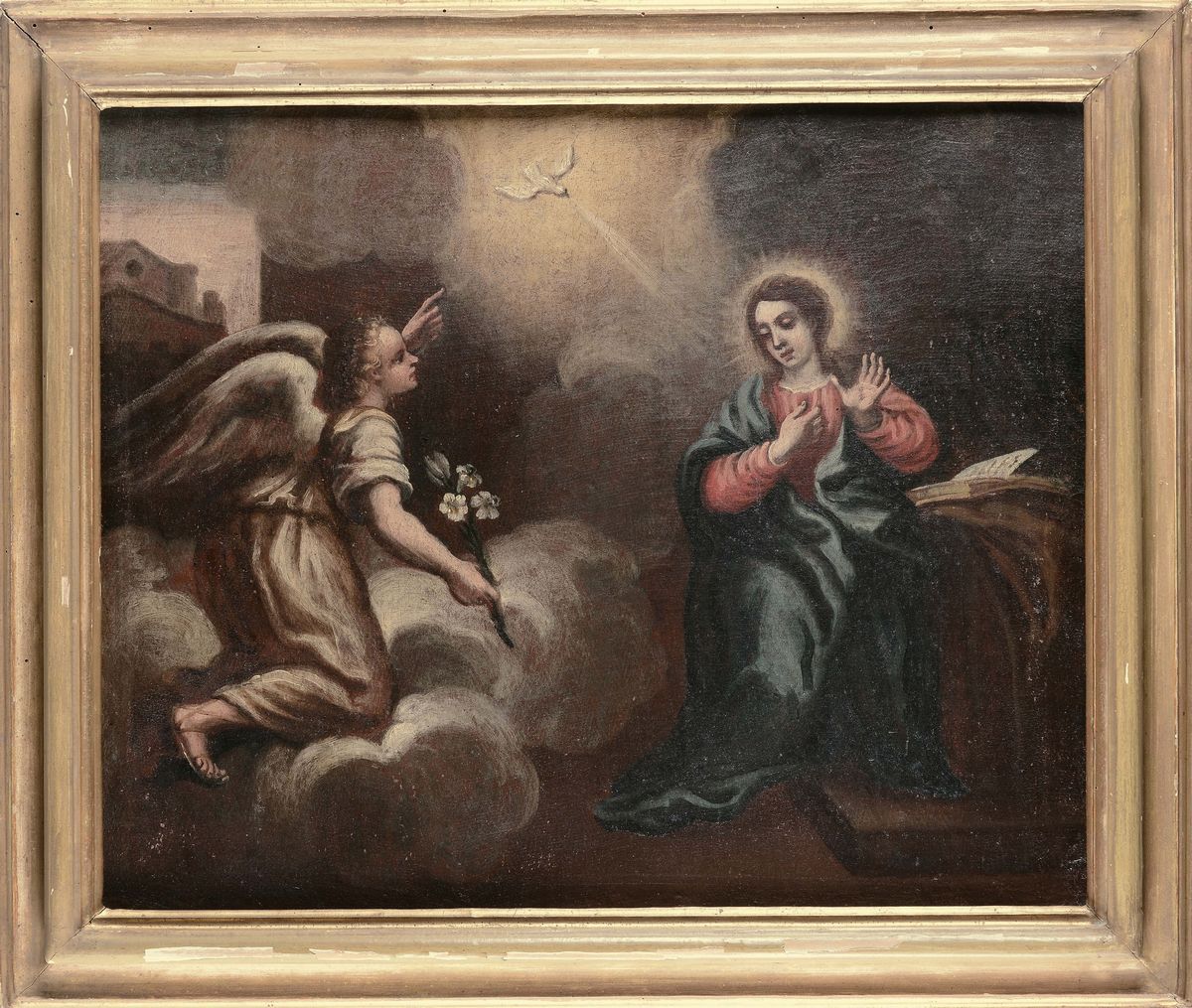 Scuola Toscana del XVIII Secoloannunciazione Scena con Santi