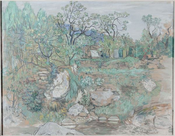 Oscar Saccorotti (1898-1986) Paesaggio ligure