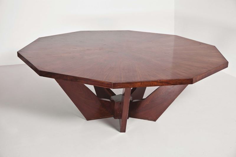 Tavolo da riunione decagonale in palissandro  - Auction Design - Cambi Casa d'Aste