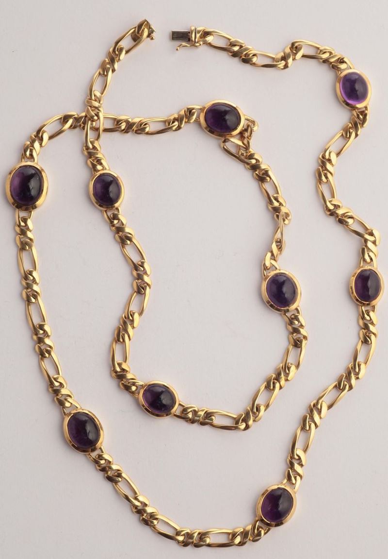 A natural amethyst and gold necklace  - Auction Silver, Watches, Antique and Contemporary Jewelry - Cambi Casa d'Aste
