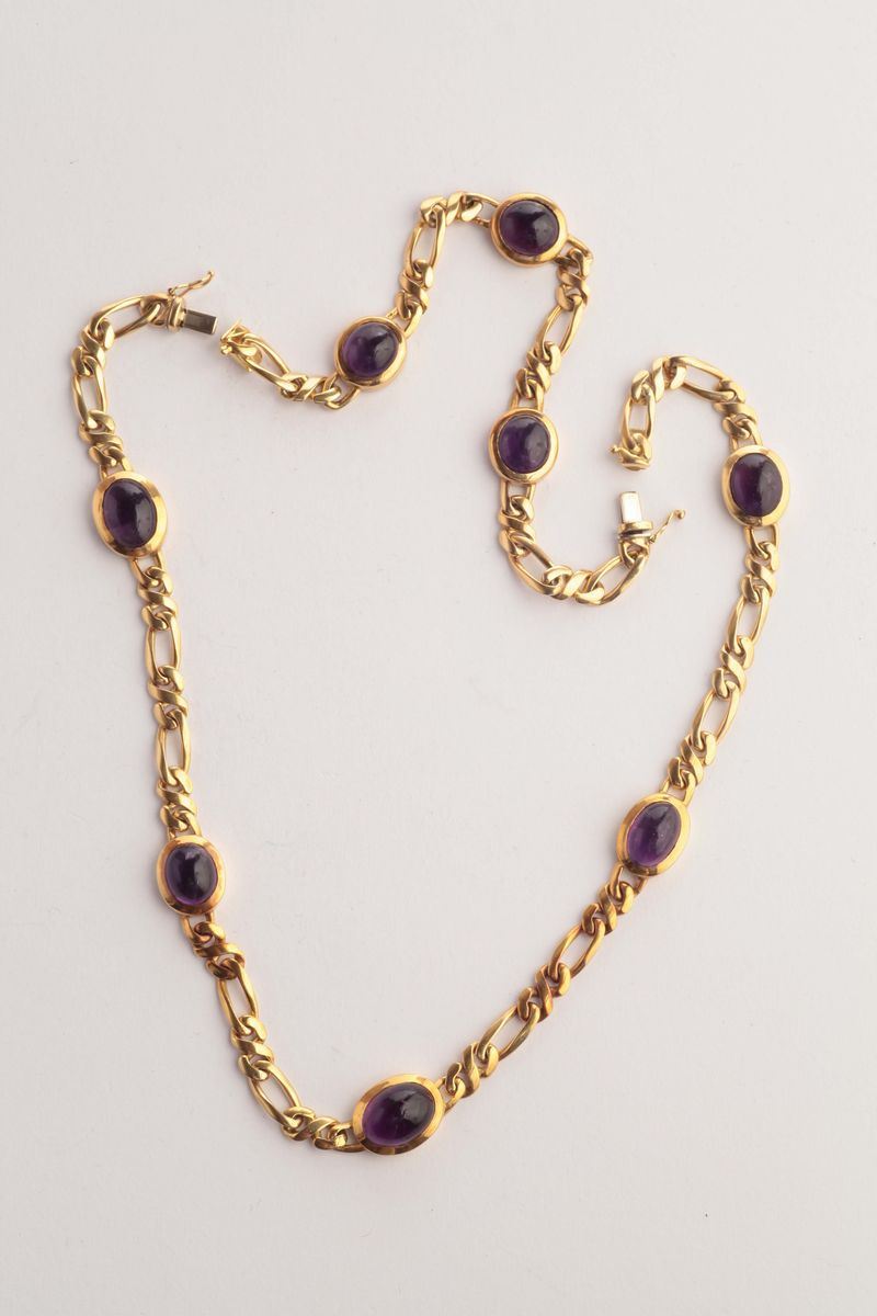 A necklace and a bracelet with amethyst  - Auction Silver, Watches, Antique and Contemporary Jewelry - Cambi Casa d'Aste