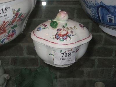 Piccola Zuccheriera in Porcellana con Decoro alla Rosa