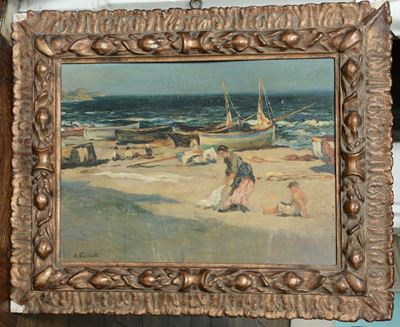 Alberto Falchetti (1878-1952)figure sulla Spiaggia