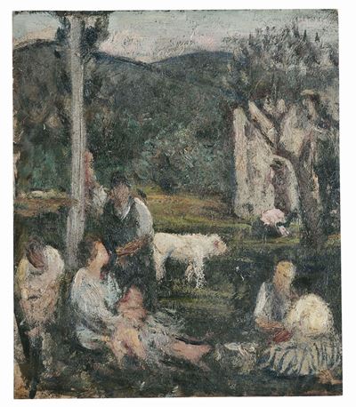 Armando Spadini (1883-1925), Attribuito Abozzetto con Figure