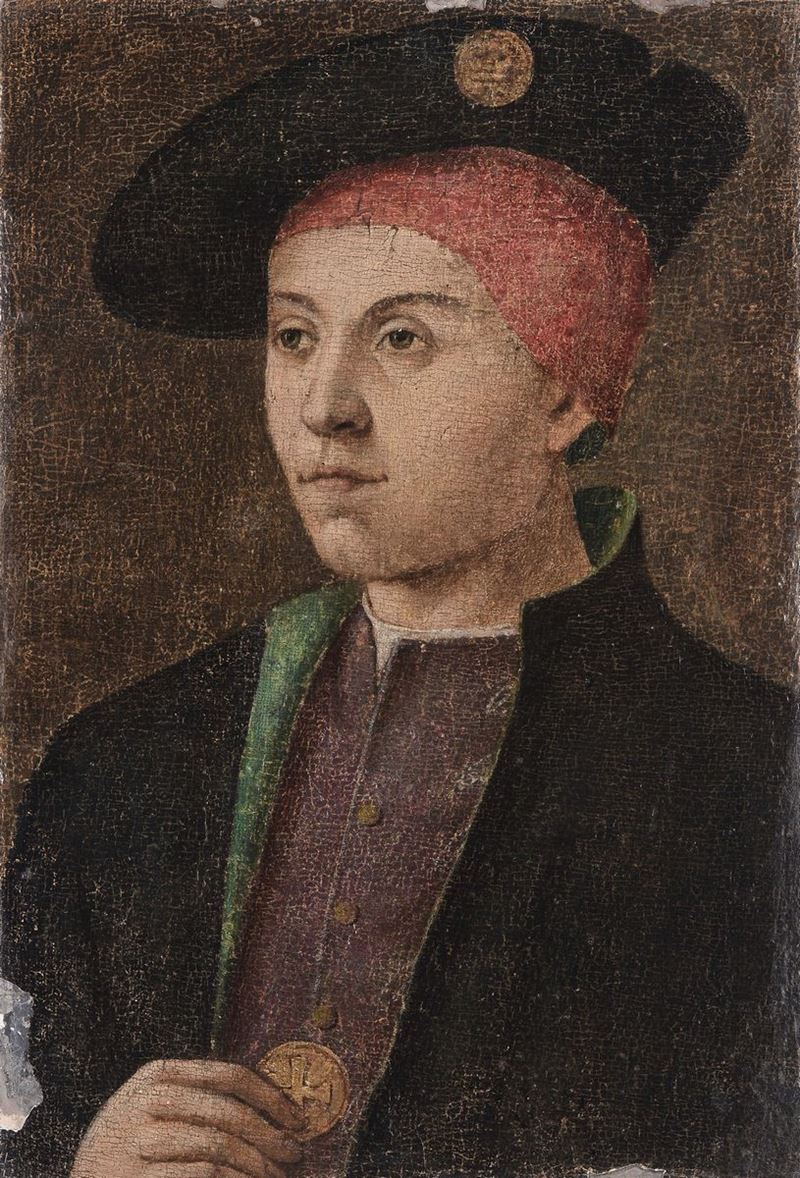 Scuola Tedesca del XV secolo Ritratto di giovinetto  - Asta Arredi e Oggetti d'Arte da Importanti Collezioni Private - Cambi Casa d'Aste