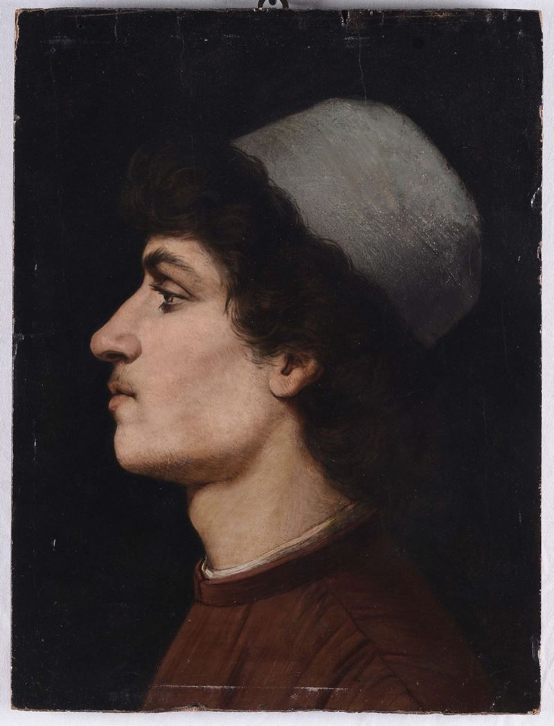 Pre-Raffaellita Senese Ritratto di giovane nobile  - Auction Furnishings and Works of Art from Important Private Collections - Cambi Casa d'Aste