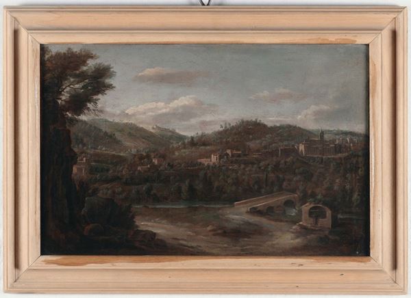 Hendrick Frans Van Lint (Anversa 1684 - Roma 1763) Coppia di paesaggi