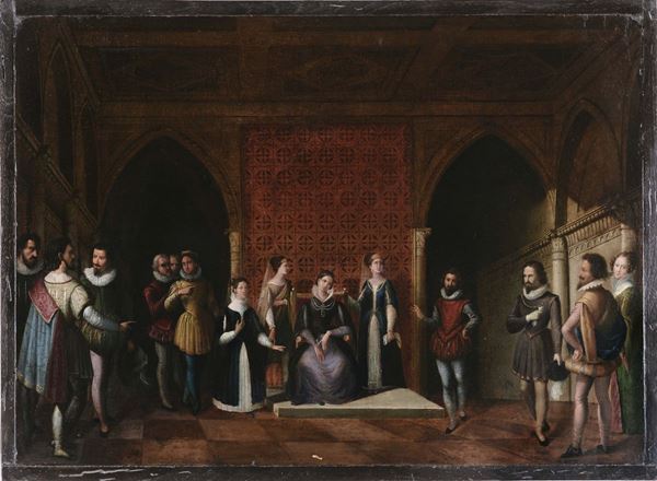 Scuola del XIX secolo Enrico IV presenta alla Vergine la futura sposa