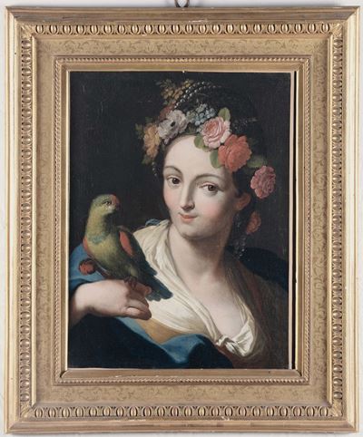 Ludovico Stern (roma 1709-1777), Attribuito Aflora con Pappagallo