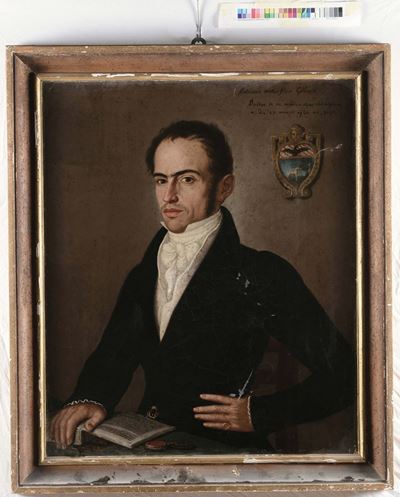 Anonimo del XIX Secoloritratto di Gentiluomo con Libro