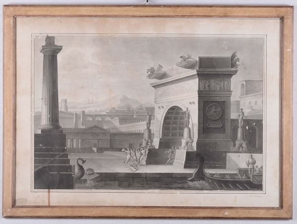 Scuola Neoclassica, da Vincenzo Camuccini Veduta con rovine